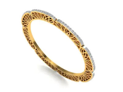 Bangle-015A-0882 gold bangle with diamonds 3D print model