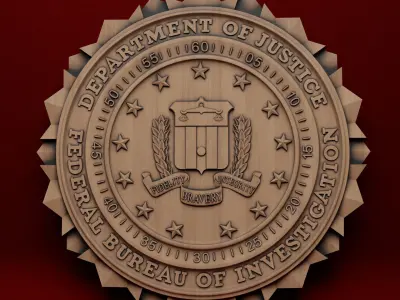 FBI seal Wall clock  3D print model