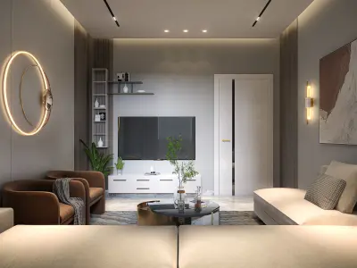 modern livingroom 3d model luxury design 3D model 3D model