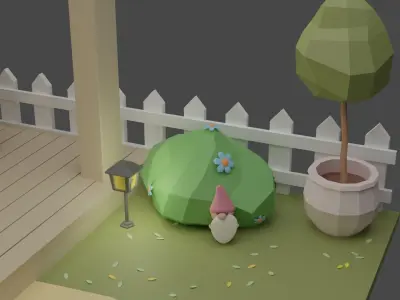 Patio Backyard Room 18 Low-poly 3D model