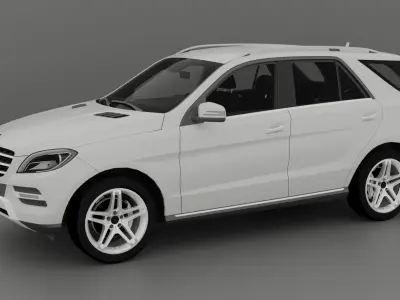 Sleek White SUV Car 3D Model Blender Low-poly 3D model