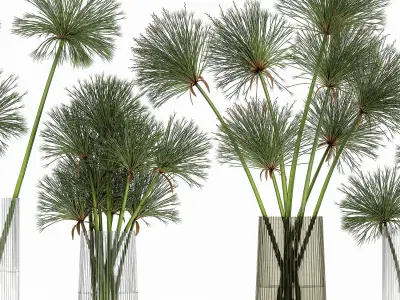 Decorative Bouquet of green flowers in a vase for decor 175 3D model