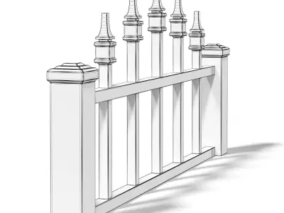 Wooden Fence 3D Model 3D model