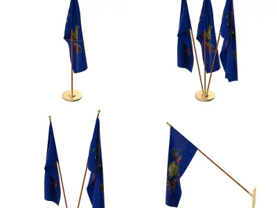 Pennsylvania Flag Pack 3D model