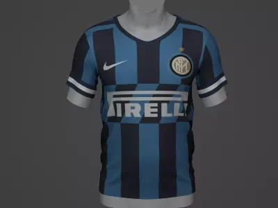 inter Football Jersey T-Shirt - Soccer Kit Low-poly 3D model