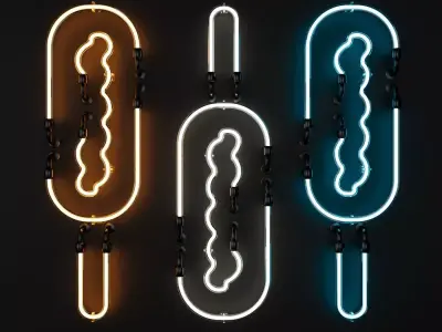 Ice Cream neon 3D model