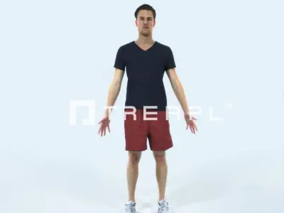 Virtue L Animated Rigged Sports Man Low-poly 3D model