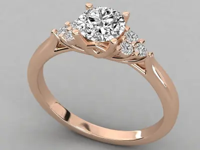 Engagement Diamond Ring 3D print model