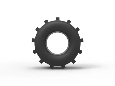 Dirt dragster rear tire 8 Scale 1 to 25 3D print model