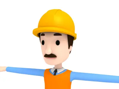 CartoonMan001 Engineer 3D model