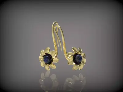 EARRINGS WITH PEARL N - 237 3D print model