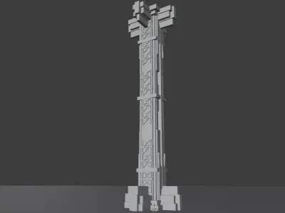 column star wars ship Free low-poly 3D model