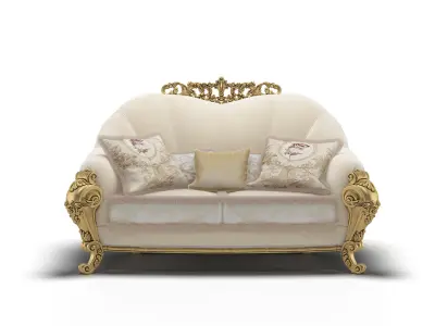 Sofa 2 posts 3D model