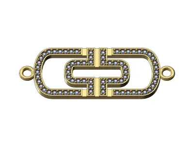 Fashion Diamond brand bracelet charm and pendant 3D print model