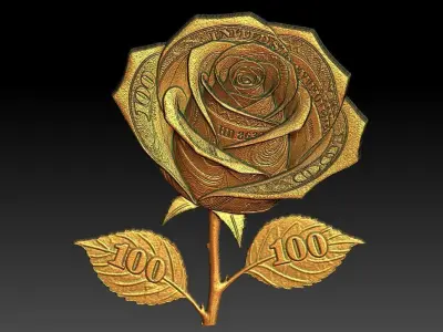 17 Rose 100usd CNC Relief Model 3D print model