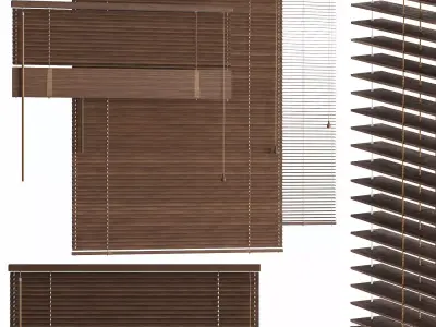 Wooden blinds 3 options 900 mm 3D model