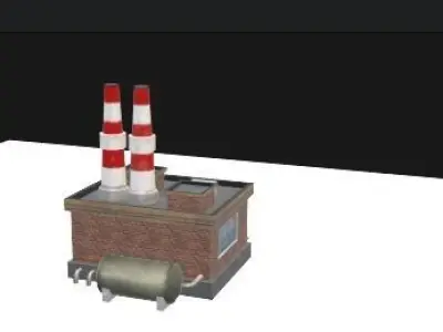 Mechanical workshop - Car maintenance - power station  Free low-poly 3D model