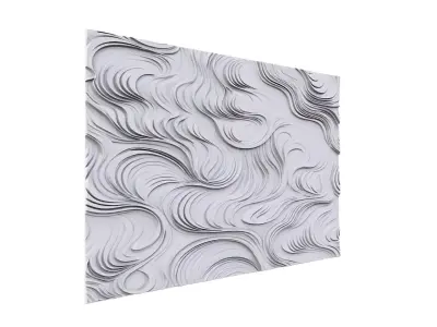 modern panel wall decor set wall relief mural CNC 68  3D model
