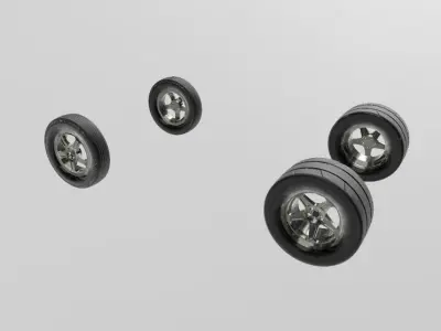 DODGE DEMON 18 FRONT AND REAR WHEEL WITH TIRES 3D print model