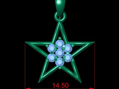 GOLDEN STAR SHAPE PENDANT 3D PRINTABLE MODEL  3D print model