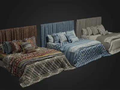 Modern Bed Collection 3D model