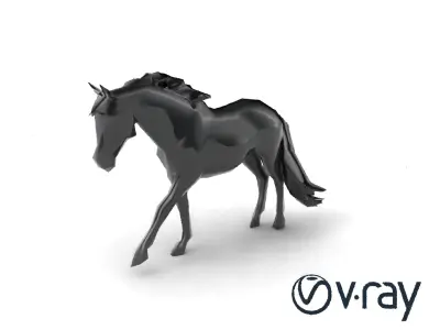 Dynamic Black Horse model pack Low-poly 3D model