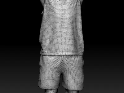 African young man playing beach volleyball 314 Low-poly 3D model