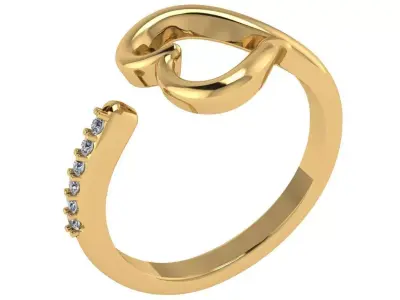 heart ring open concept  3D print model