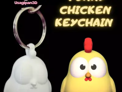 Funny Chicken Keychain 3D print model
