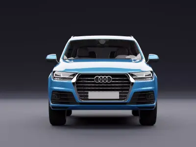 Audi Q7 Tfsi e Black Metalic Blue 3D model