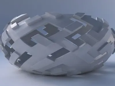 Bowl spheric squeezed wide with cuts and bulges 3D print model