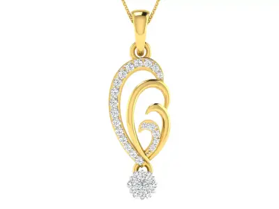 Solitaire Women Pendant 3dm STL OBJ FBX Renders Details 3D print model