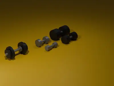 Miniature gym set Free low-poly 3D model