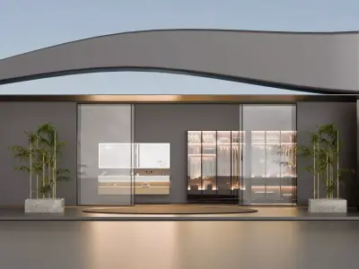 Modern Holiday Villa blender 3d  Low-poly 3D model