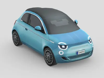 Fiat 500 la Prima 2021 Low-poly 3D model