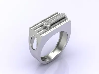 Print Ready STL 3DM  Gents Rings Diamond Men Ring  3D print model 243