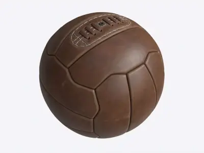 Vintage Leather Soccer Ball 3D model