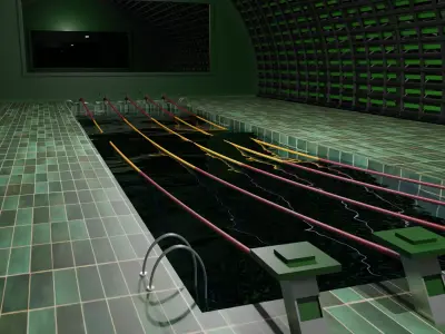 Swim Stadion-Stadium pool-Arena pool Low-poly 3D model