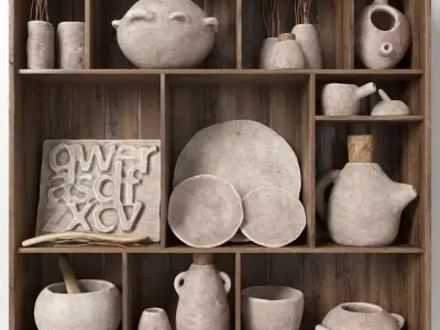 Dishes clay rack n3 3D model