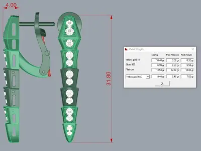 Bvlgari Snake Serpenti Earring 3D print model