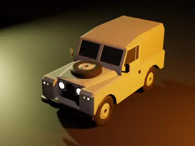 Low-Poly Land Rover Defender 1954 Low-poly 3D model