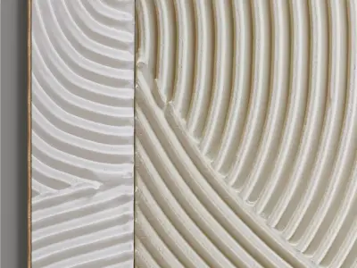 Plaster Two Photo Frame E-13 Low-poly 3D model