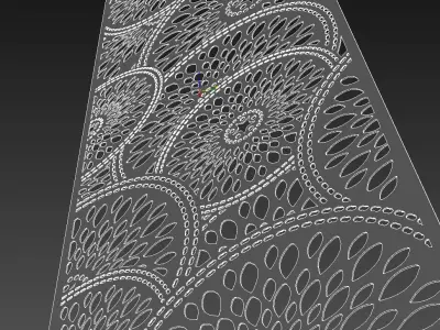 Peacock Pattern CNC Panel  Free 3D model