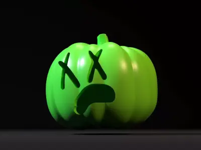 Scary halloween pumpkin 3D print model