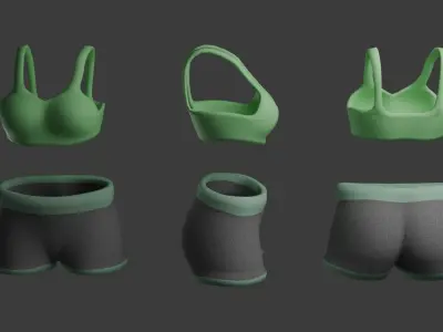 Female Sports Cloth Free low-poly 3D model