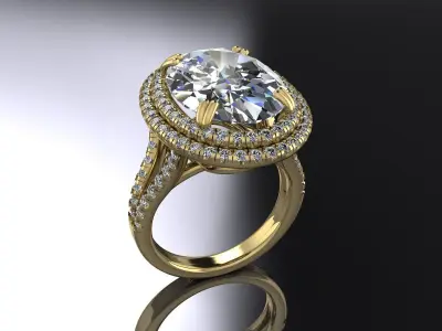 Jewelry Ring Gold 3D print model 57
