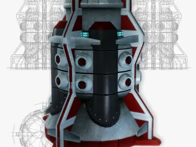 Force field generator 05 sci-fi Low-poly 3D model