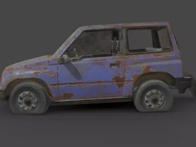 Abandoned Car - Suzuki Vitara Classic Low-poly 3D model