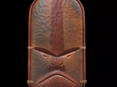 Antique Indian Mask Prop pbr Low-poly 3D model