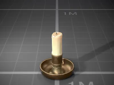 Medieval Candles  Low-poly 3D model